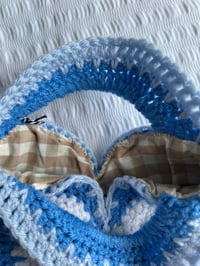 Image 3 of Crochet pansy mini tote bag