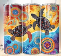 Turtle aboriginal art 20oz tumbler