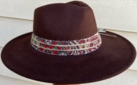 Image 3 of Brown Fedora Multicolored Band 