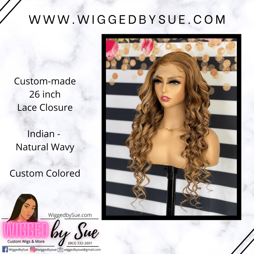 Image of Indian Lace Closure Wig With Custom 2 Toned Color