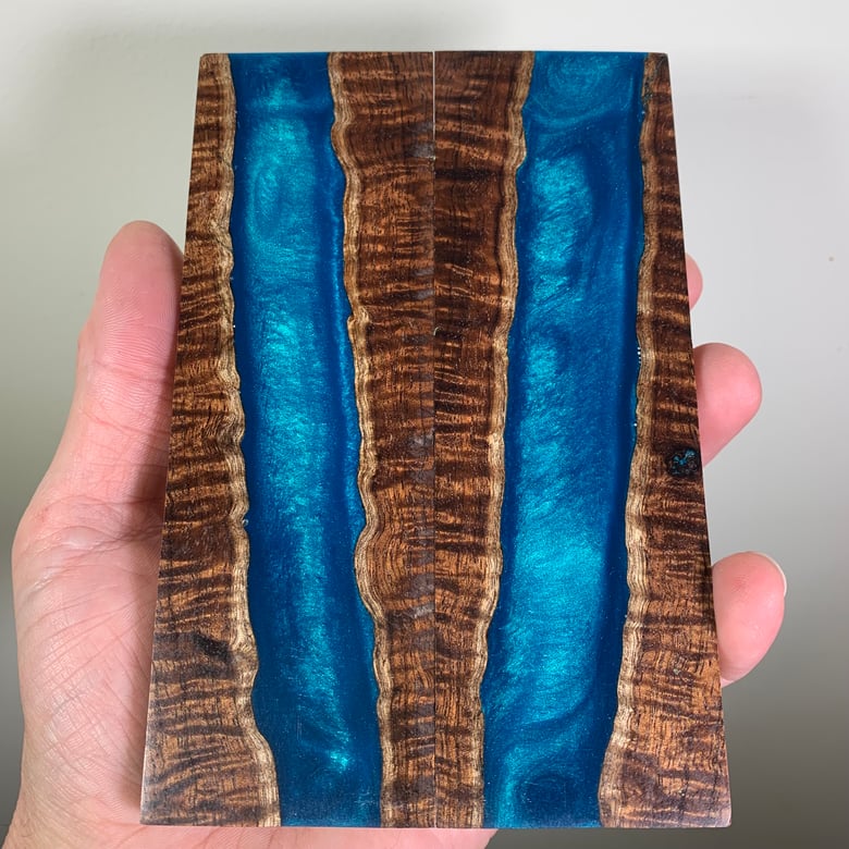 Image of ShokWood Knife Scales Teal A102