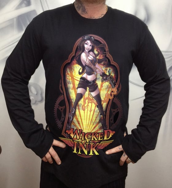 Image of Men's Black Steampunk L/Sleeve