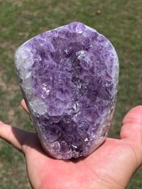 Image 1 of Amethyst Base Cut With Polished Agate #2494