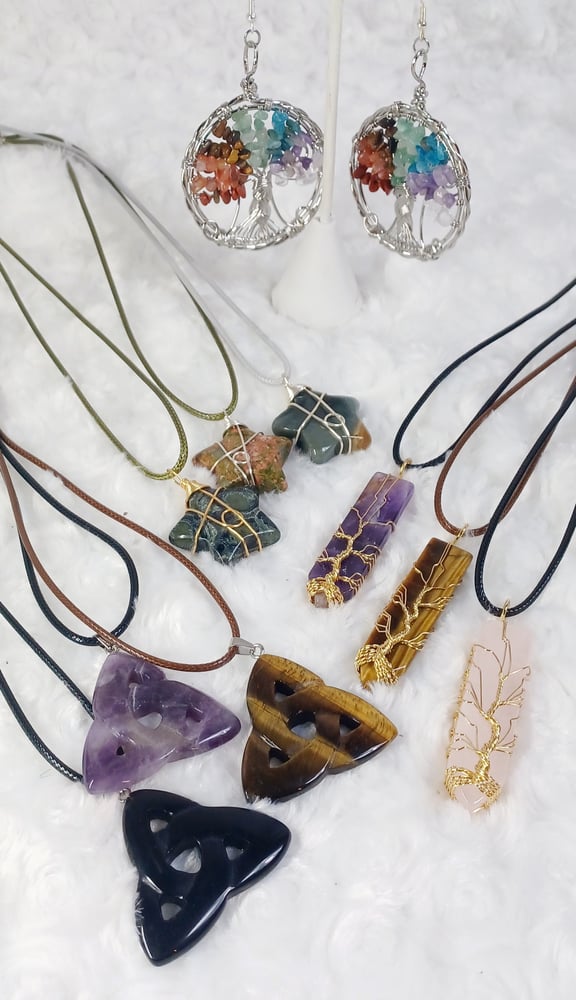 Image of Carved Crystal Necklaces 