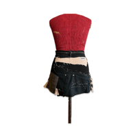 Image 4 of Deconstructed Patchwork Denim Mini Skirt – Upcycled