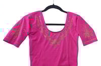 Image 1 of SITARA Pink-Premium Quality Stonework Stretchable Blouse 