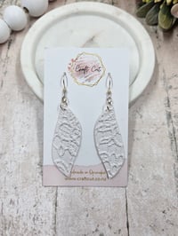 Image 3 of Bridal Lace Faux Leather Earrings