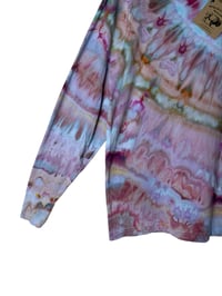 Image 3 of S Unisex Adult Soft Long Sleeve Tee in Muted Agate Ice Dye