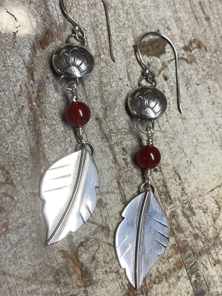 Image of Sunflower Leaf Earrings 