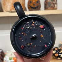 Image 2 of cedar and spruce scented cauldron candle