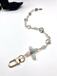 Image 1 of By The Sea Part One Lanyard Charm: Morganite, Aquamarine & Smoky Quartz | Ocean Inspired
