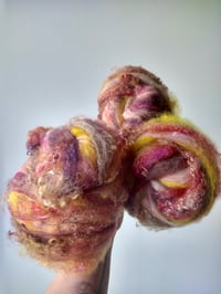 Image 3 of Old Love Betty Style Textural Wool Fiber Batt For Spinning, Felting, Quilitng, Fiber Arts