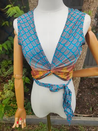 Image 11 of Pasha Co ord set top and frill wrap skirt - turquoise orange