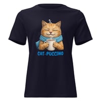 Image 2 of Cat-puccino Cute Cat Coffee Women’s Relaxed T-Shirt