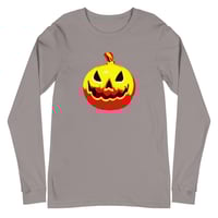 Image 12 of Long Sleeve Tee (Adult M/F) - Jack O Lantern Vintage Red-Yellow