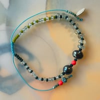 Image 2 of aqua and black pearls bracelet