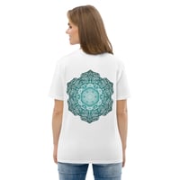 Image 1 of Blue Spirit in White Unisex Organic Cotton T-shirt