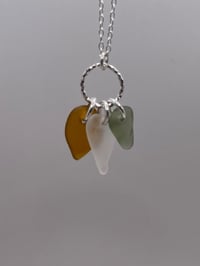 Image 1 of Triple Colour Sea Glass Necklace