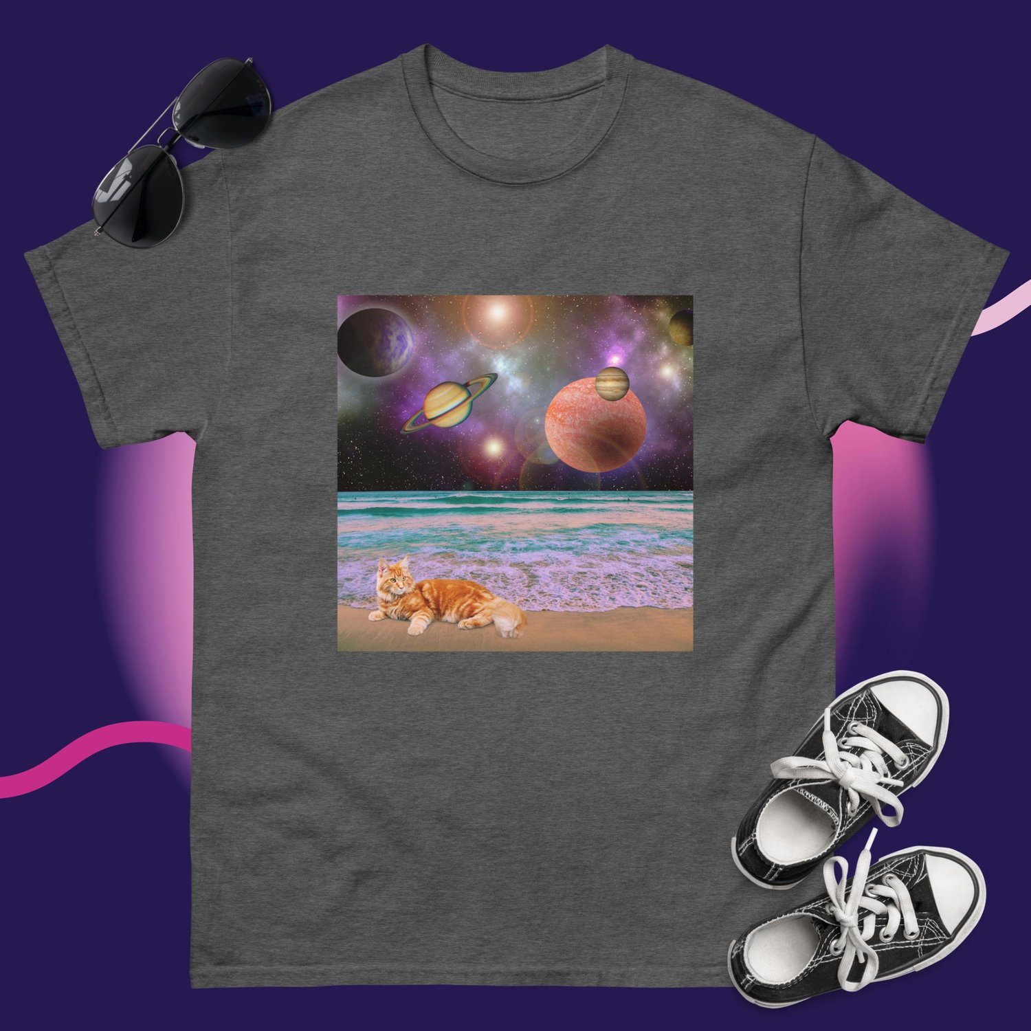 Image of CATching Planetary Rays - Unisex Classic Fit T-Shirt