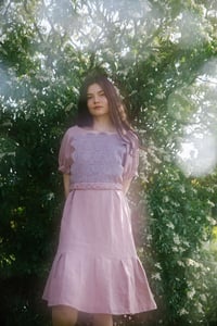 Image 4 of Holly Stalder Rose Linen Crochet Dress 