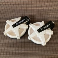 Image 2 of Roland PD-80 x 2 • Pair of 8" Single Zone Mesh Drum Pads • made in Japan • w/ mounts + cables
