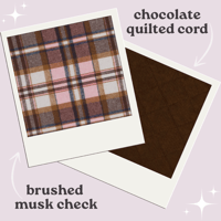 Image 1 of Musk and Tan Check / Chocolate Quilted Corduroy Coat