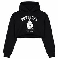 Image 1 of WOMEN'S CROPPED BLACK PORTUGAL HOODIE