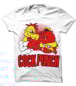 Image of cockpunch pig vs rooster white shirt  portion of proceeds go to march of dimes