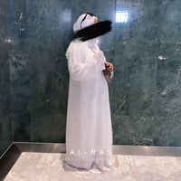 Image 3 of White Embellished Layered Abaya Set