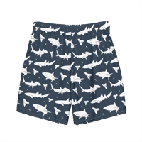 Image 1 of Recycled Shark Print Swim Trunks