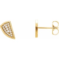 Image 4 of Natural Diamond Pavé Slice Studs 