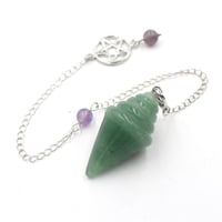 Image 3 of Stupa Crystal Pendant Pendulum for Divination Cone Shape Natural Gem Stone Pendant  Pink Quartz Amet
