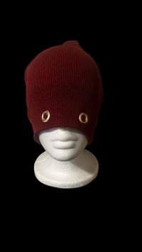 Image 3 of Gold Grommet Safety Pin Beanie