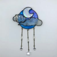 Image 1 of Iridescent Mid Blue Night Sky Suncatcher 