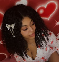 Image 3 of Silver White Roses Butterfly Claw Clip 