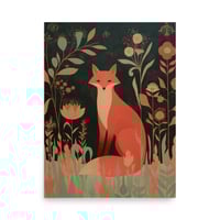 Image 1 of Fox and Flowers Folk Print