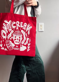 Image 1 of Only Cream red tote bag 