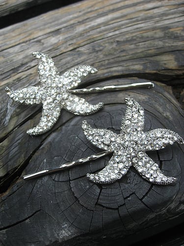 Mykonos — Mermaid stars - sparkle rhinestones wedding brides hair clips