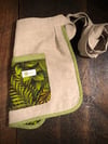 Happy Host Apron | Vintage Couture | Handmade Vintage Green Tropical Print. Natural European linen.