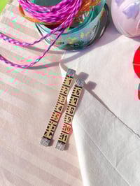 Tape measure earrings Midi Creamy 