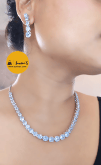 Image 1 of Andrea Classy AD Necklace Set with Earrings