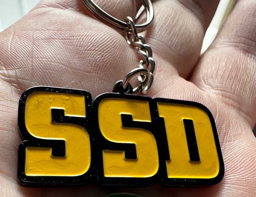 SSD logo Gold metal keychain 