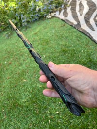 Image 3 of glow in the dark Bog oak wand. 