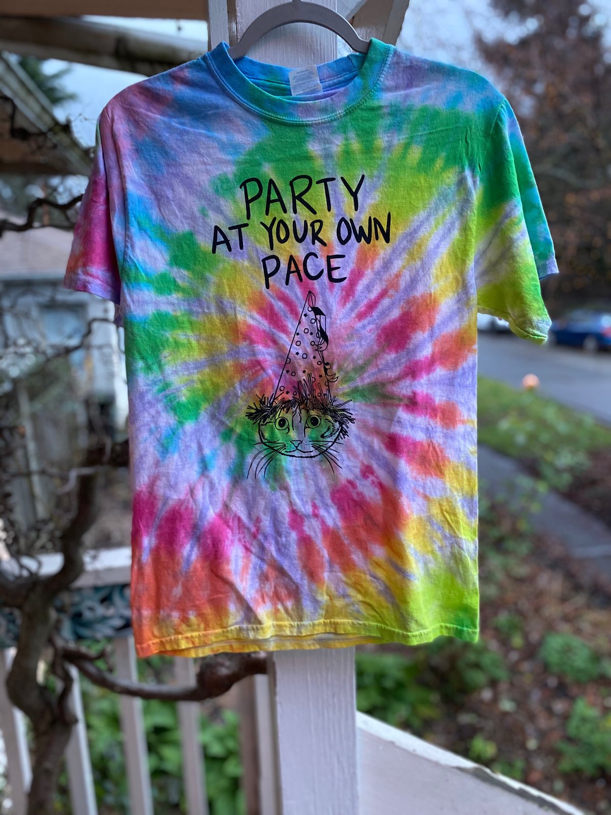 Image of Party At Your Own Pace Tie Dye Shirt Size Small 