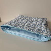 Image 4 of Leaf It Blue Handmade Quilted Makeup Bag - Limited Edition 