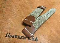 Image 5 of Melange Tan Canvas Watch Strap With Natural Shell Cordovan Insert