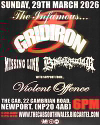 GRIDIRON @ THE CAB, NEWPORT 29.03.26