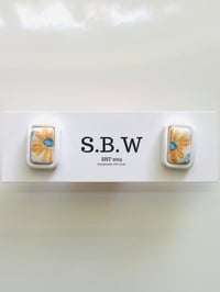 Square Blue Studs