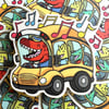 Dino School Bus Sticker