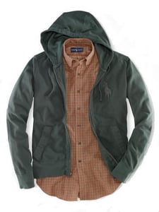 Image of Polo Ralph Lauren Mesh Full-Zip Hoodie Green